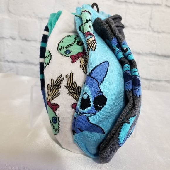 Disney Lilo and Stitch Scrump Character No Show Socks 5 Pair Set New - Picture 6 of 13